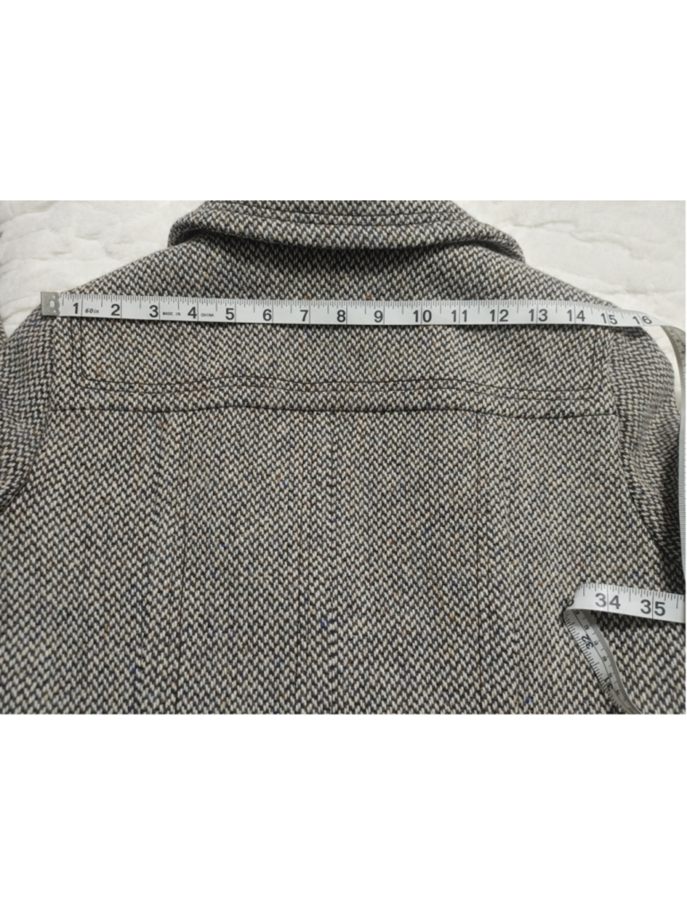 Women's J.Crew Wool Blend Pea Coat Size 6 Grey Brown 6 Button - Picture 9 of 11